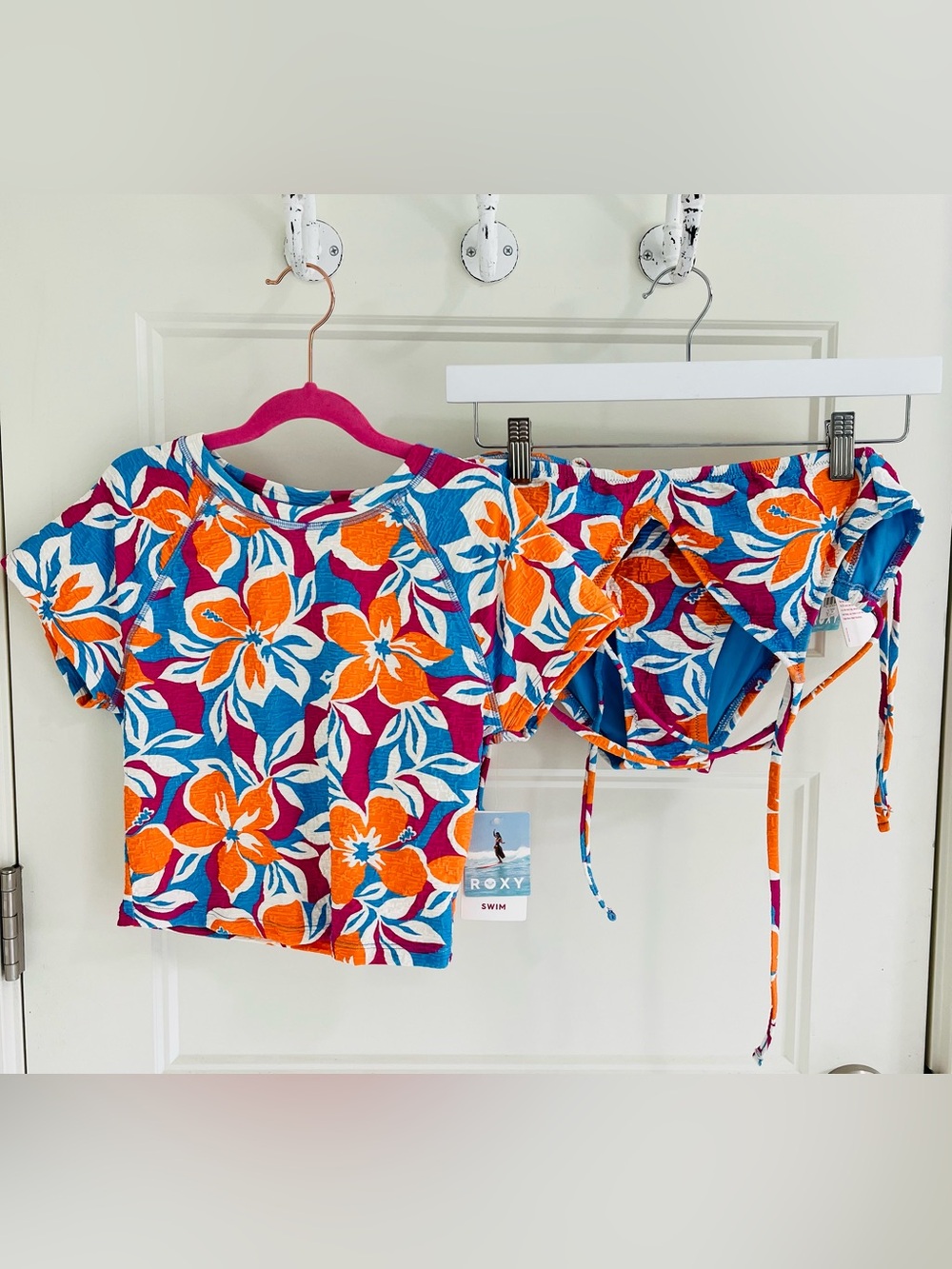 Roxy Floral Rash Guard Bikini 3pc Set